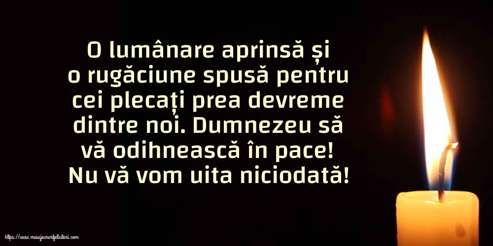 Comemorare Nu vă vom uita niciodată!