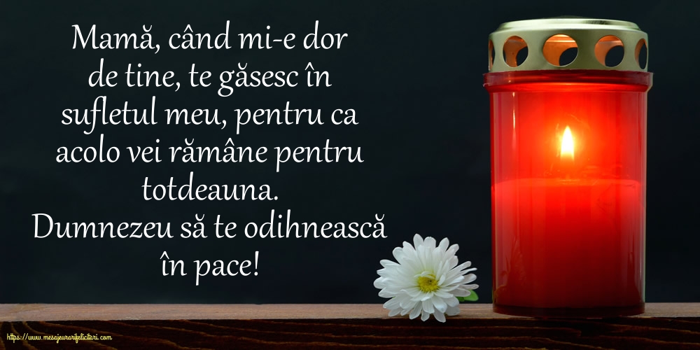 Comemorare Dumnezeu să te odihnească în pace!