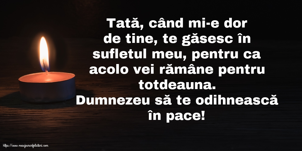 Comemorare Dumnezeu să te odihnească în pace!