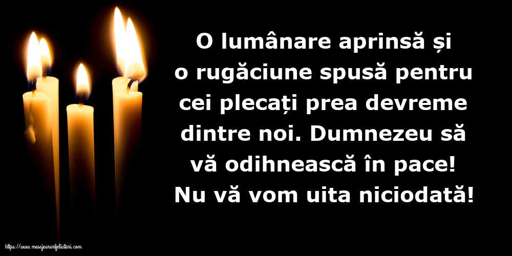 Comemorare Nu vă vom uita niciodată!