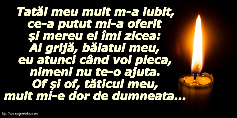 Comemorare Of și of, tăticul meu, mult mi-e dor de dumneata...