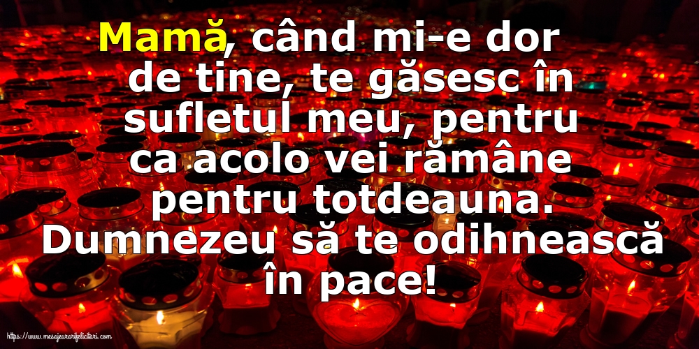 Comemorare Dumnezeu să te odihnească în pace!
