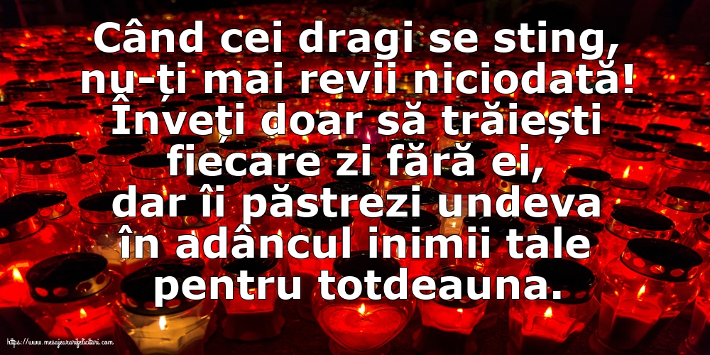 Comemorare Când cei dragi se sting, nu-ți mai revii niciodată!