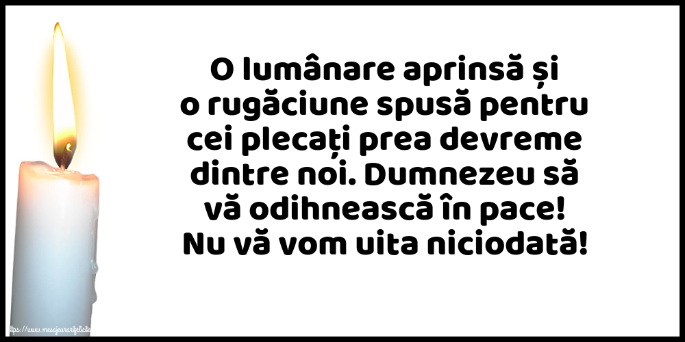Comemorare Nu vă vom uita niciodată!