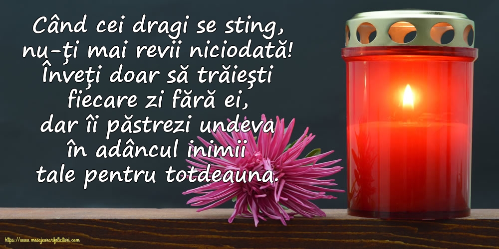 Comemorare Când cei dragi se sting, nu-ți mai revii niciodată!