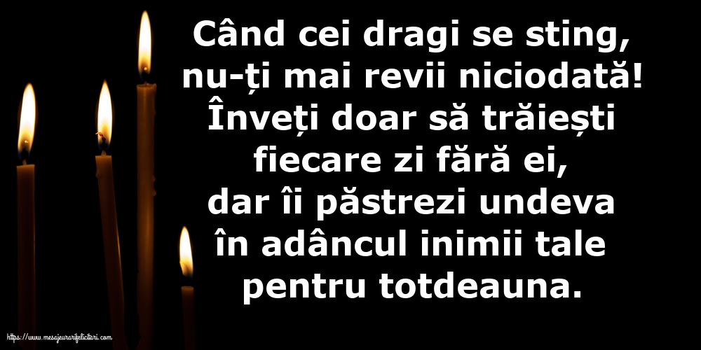 Comemorare Când cei dragi se sting, nu-ți mai revii niciodată!