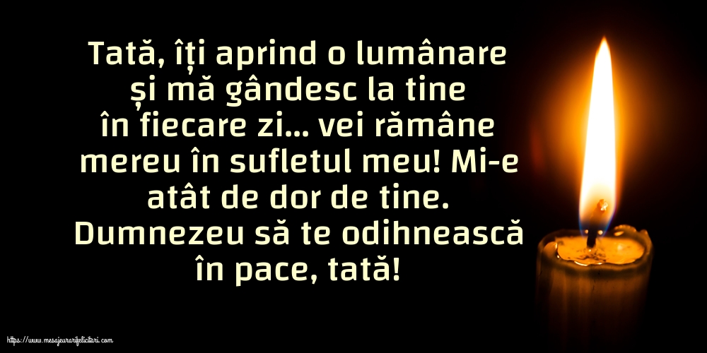 Comemorare Dumnezeu să te odihnească în pace, tată!