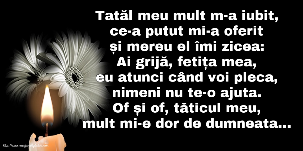Comemorare Of și of, tăticul meu, mult mi-e dor de dumneata...