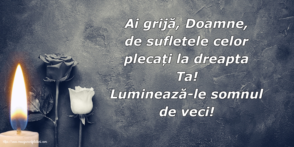 Comemorare Luminează-le somnul de veci!