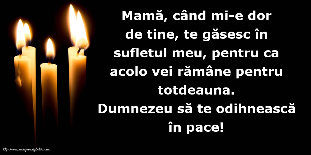 Comemorare Dumnezeu să te odihnească în pace!