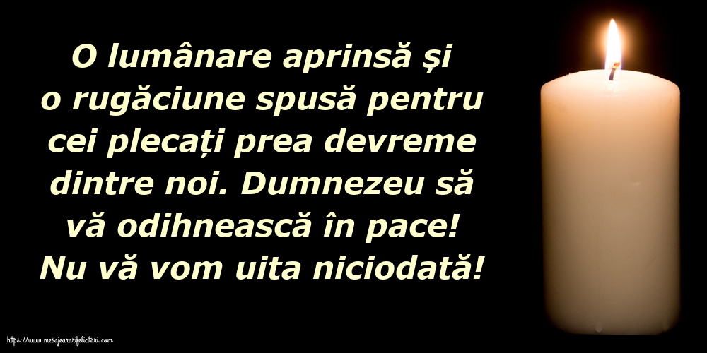 Comemorare Nu vă vom uita niciodată!