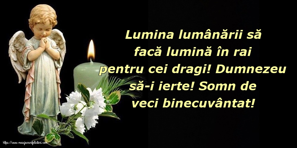 Comemorare Dumnezeu să-i ierte! Somn de veci binecuvântat!
