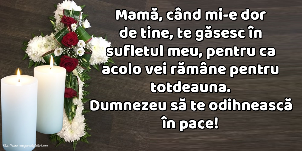 Comemorare Dumnezeu să te odihnească în pace!