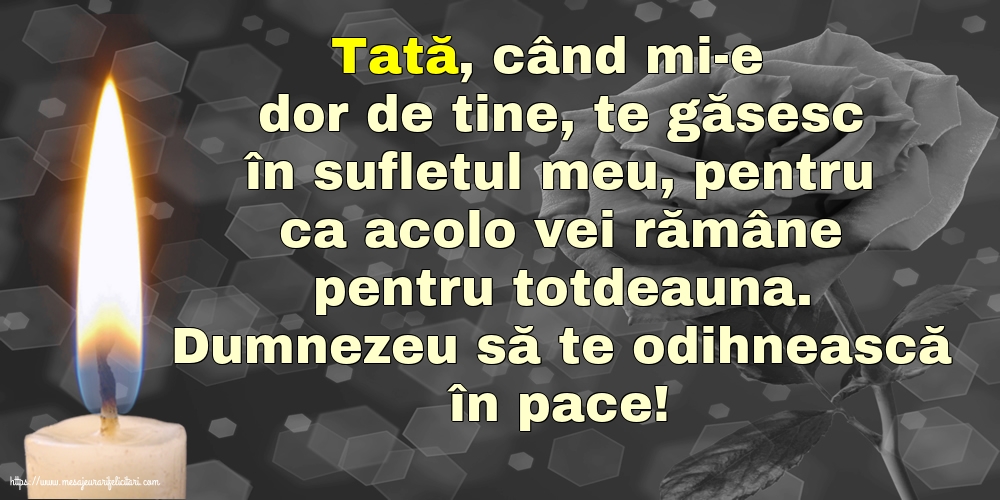Comemorare Dumnezeu să te odihnească în pace!