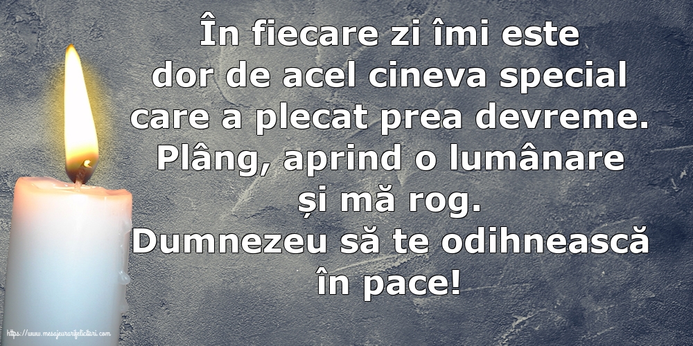 Comemorare Dumnezeu să te odihnească în pace!