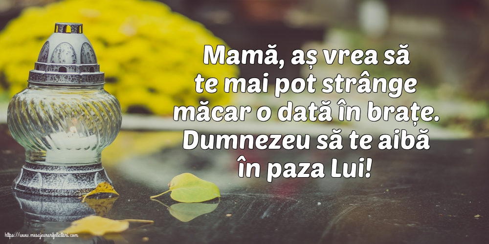 Comemorare Dumnezeu să te aibă în paza Lui! Mamă