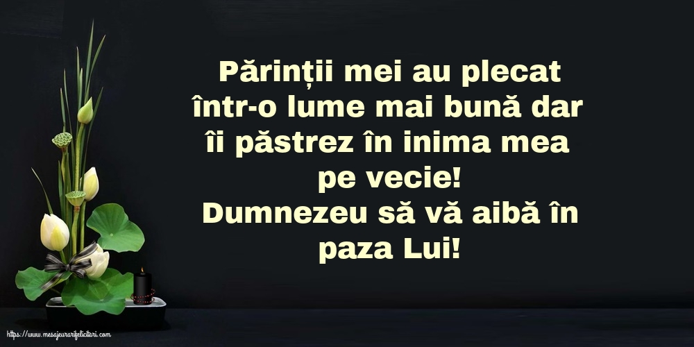 Comemorare Dumnezeu să vă aibă în paza Lui!