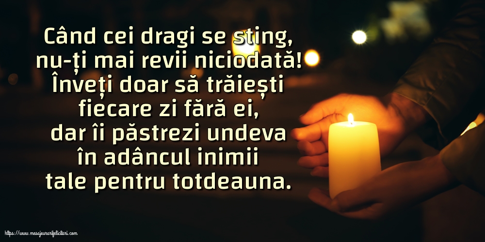 Comemorare Când cei dragi se sting, nu-ți mai revii niciodată!