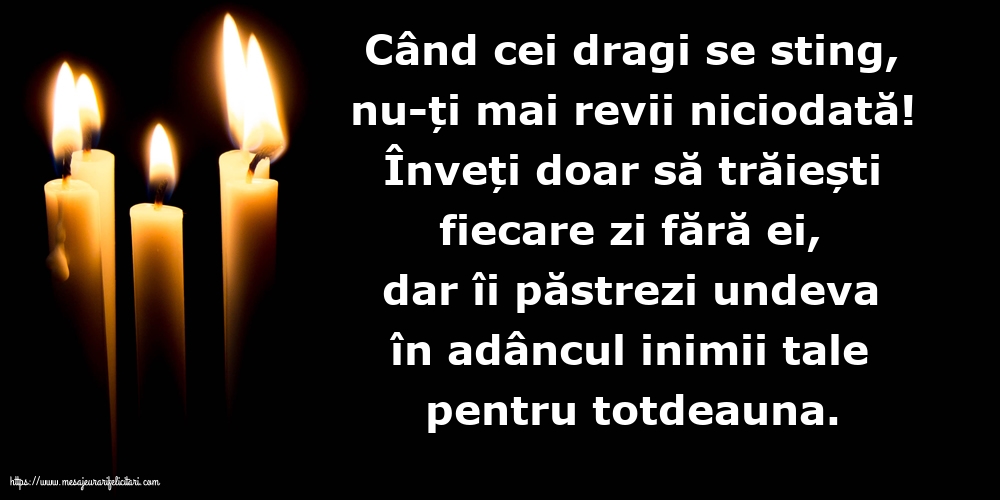 Comemorare Când cei dragi se sting, nu-ți mai revii niciodată!