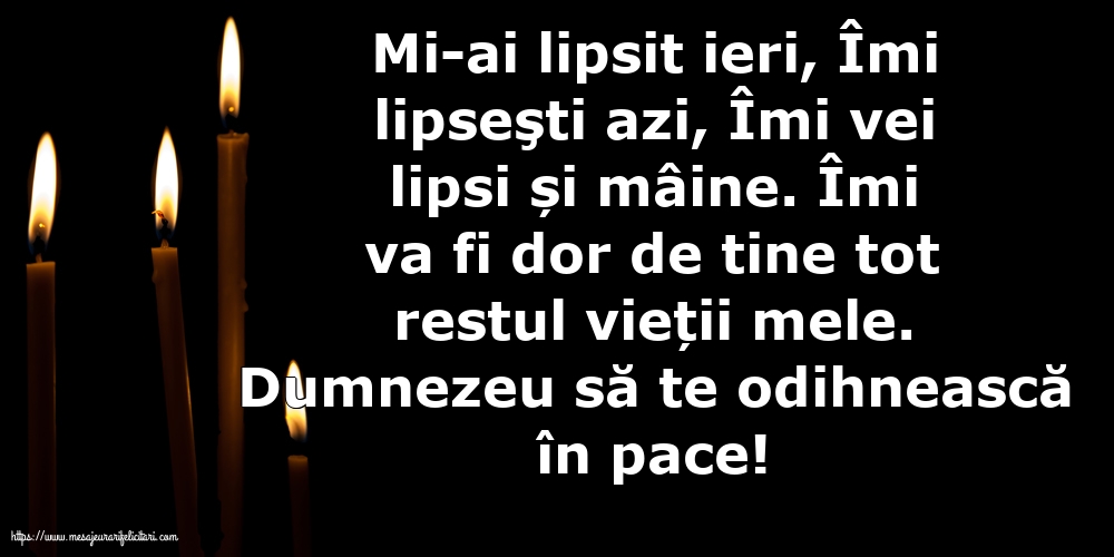 Comemorare Dumnezeu să te odihnească în pace!