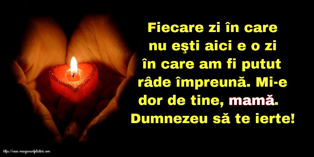 Comemorare Dumnezeu să te ierte! Pentru mama