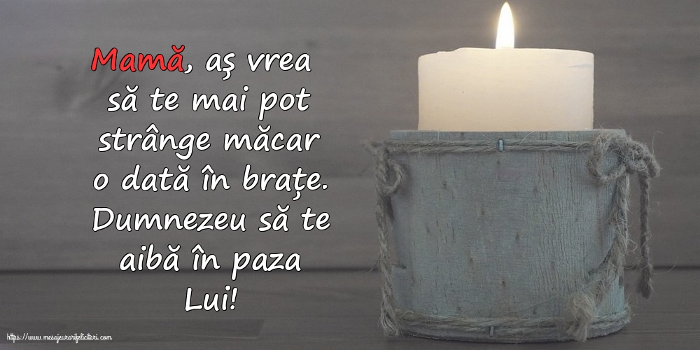 Comemorare Dumnezeu să te aibă în paza Lui! Mamă