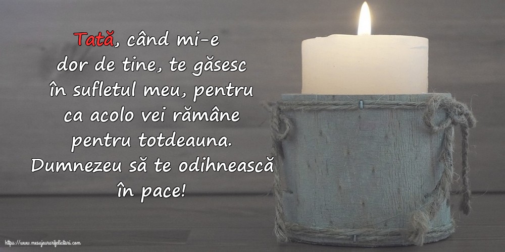 Comemorare Dumnezeu să te odihnească în pace!