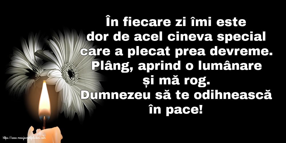 Comemorare Dumnezeu să te odihnească în pace!