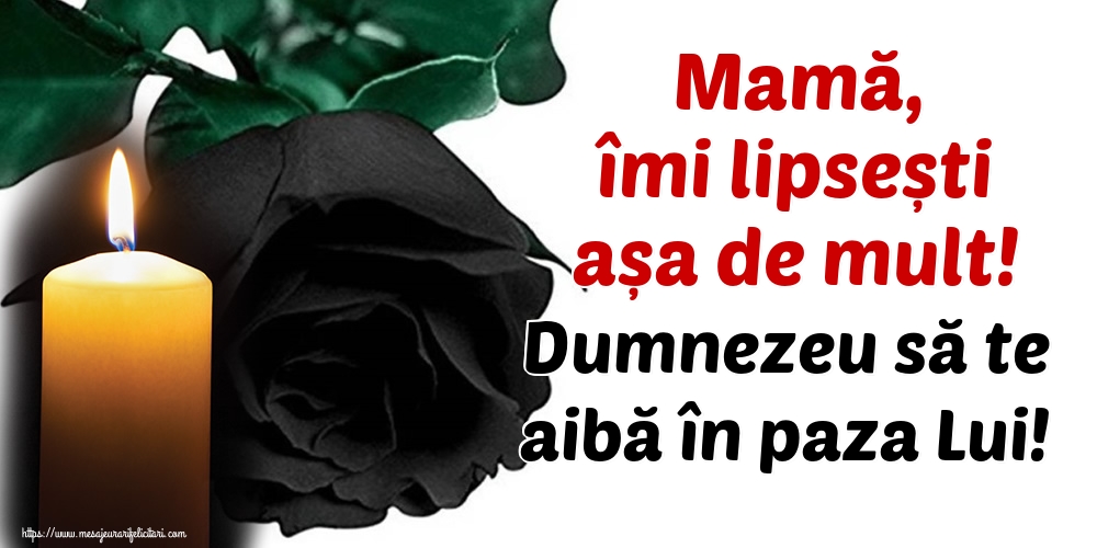 Mamă, îmi lipsești așa de mult! Dumnezeu să te aibă în paza Lui!