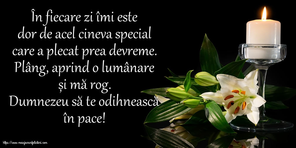 Comemorare Dumnezeu să te odihnească în pace!
