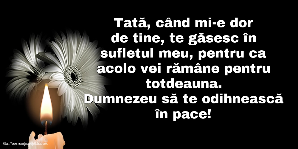 Comemorare Dumnezeu să te odihnească în pace!