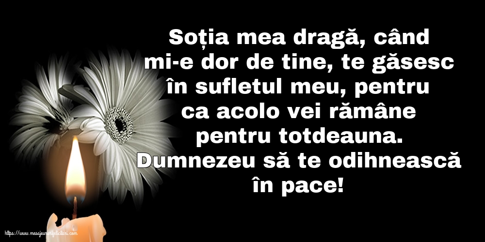Comemorare Dumnezeu să te odihnească în pace!