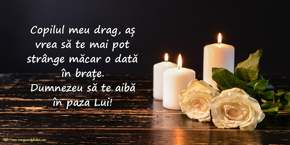 Comemorare Dumnezeu să te aibă în paza Lui! Copilul meu drag