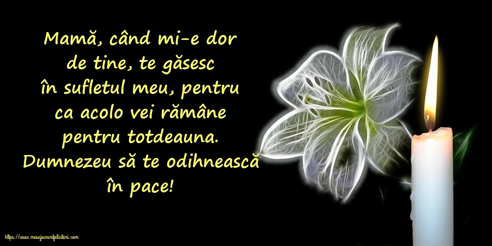 Comemorare Dumnezeu să te odihnească în pace!