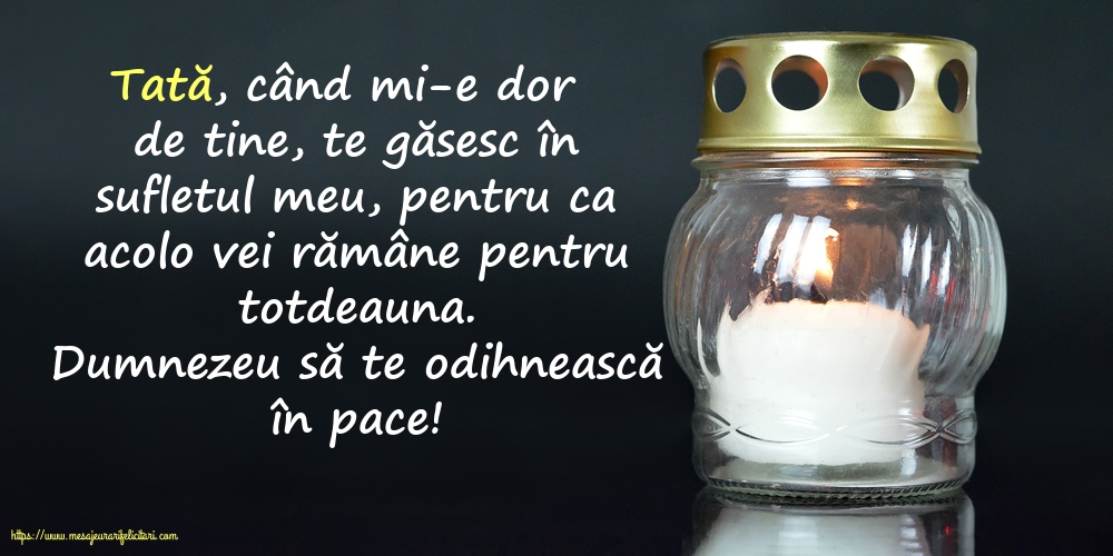 Comemorare Dumnezeu să te odihnească în pace!