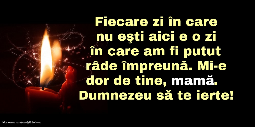 Comemorare Dumnezeu să te ierte! Pentru mama