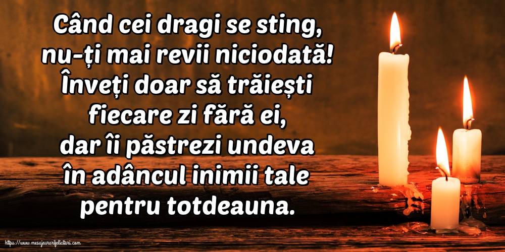 Comemorare Când cei dragi se sting, nu-ți mai revii niciodată!
