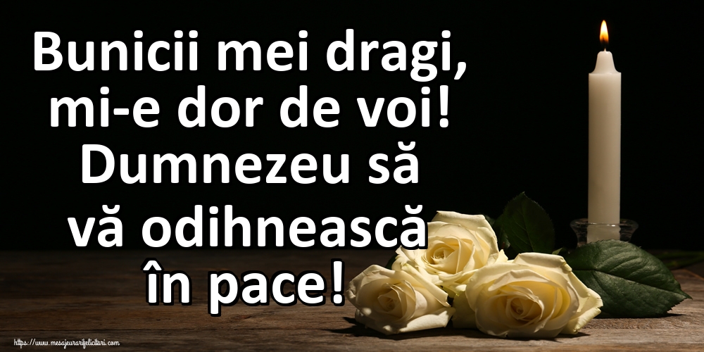 Imagini de Comemorare - Bunicii mei dragi, mi-e dor de voi! Dumnezeu să vă odihnească în pace! - mesajeurarifelicitari.com