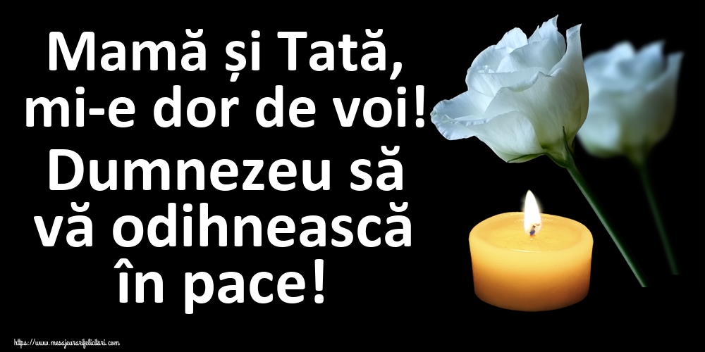 Mamă și Tată, mi-e dor de voi! Dumnezeu să vă odihnească în pace!