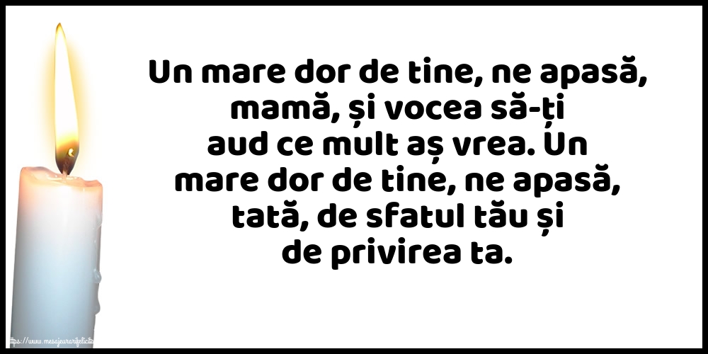 Comemorare Pentru mama și tata