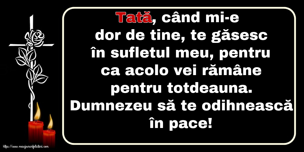 Comemorare Dumnezeu să te odihnească în pace!