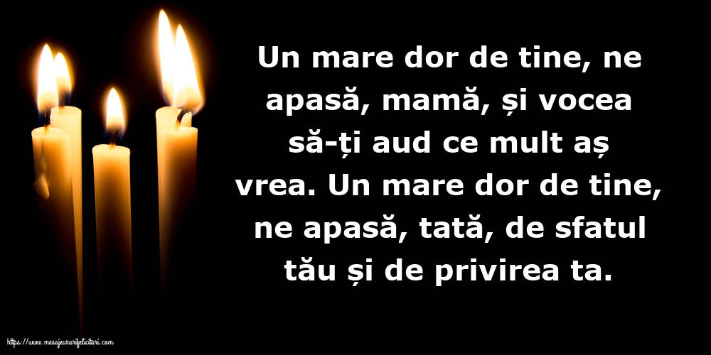 Comemorare Pentru mama și tata