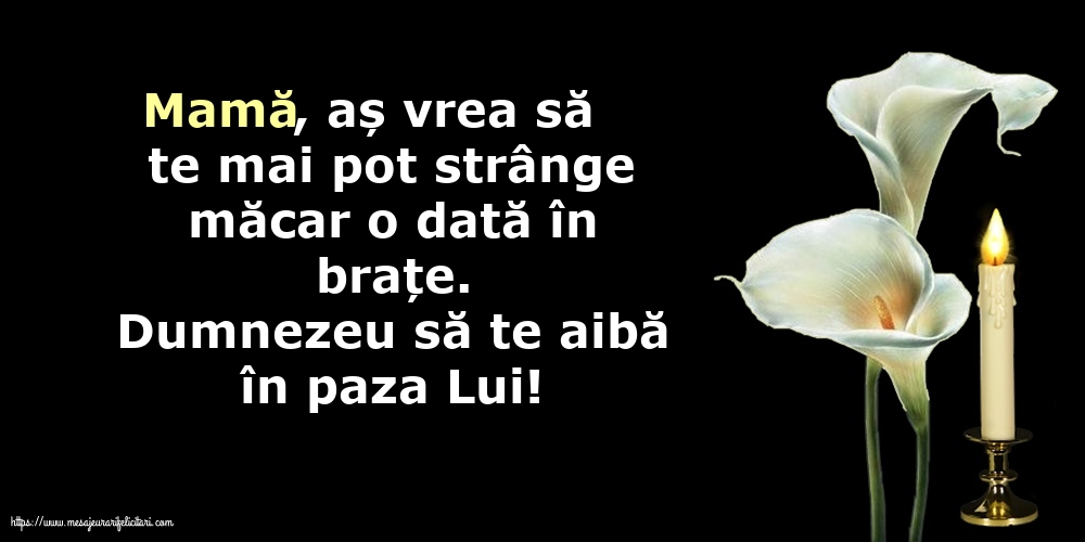 Comemorare Dumnezeu să te aibă în paza Lui! Mamă