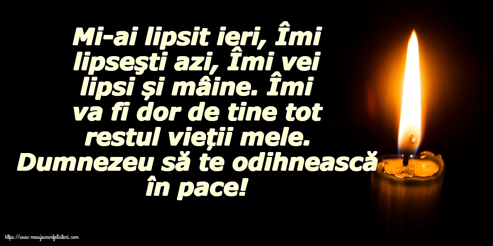 Comemorare Dumnezeu să te odihnească în pace!