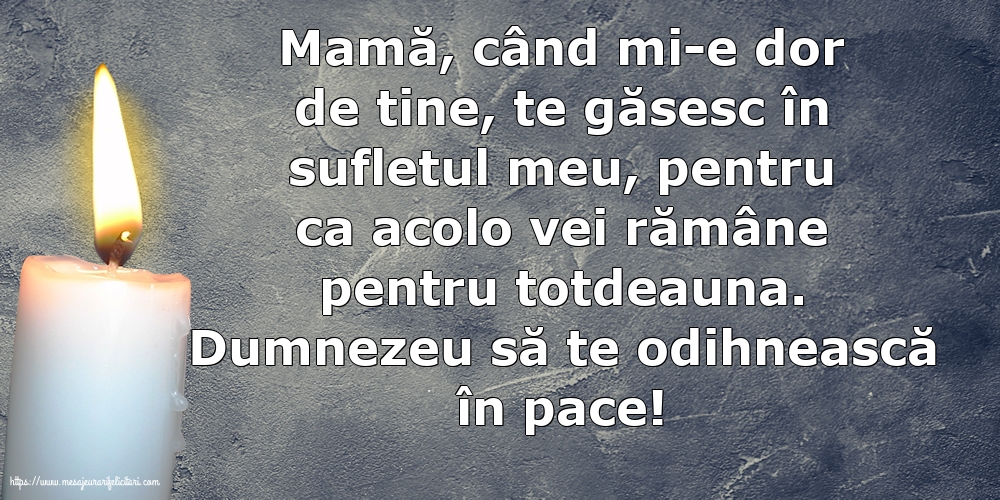Comemorare Dumnezeu să te odihnească în pace!
