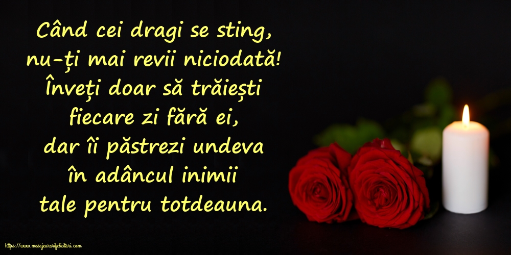 Comemorare Când cei dragi se sting, nu-ți mai revii niciodată!