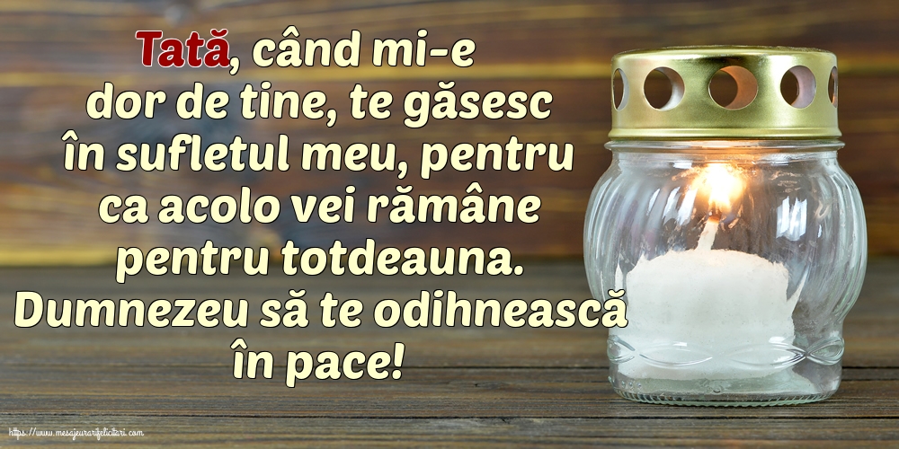 Comemorare Dumnezeu să te odihnească în pace!