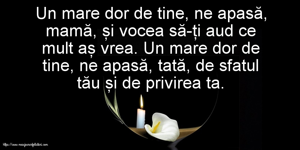 Comemorare Pentru mama și tata