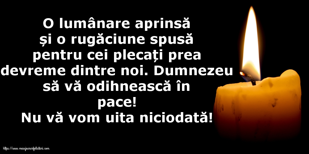 Comemorare Nu vă vom uita niciodată!
