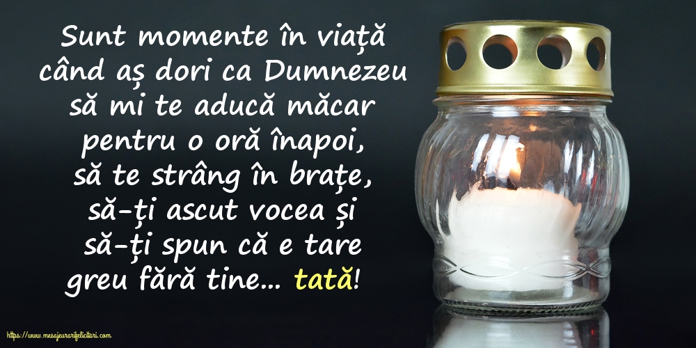 Comemorare Dumnezeu să te odihnească în pace, tată!
